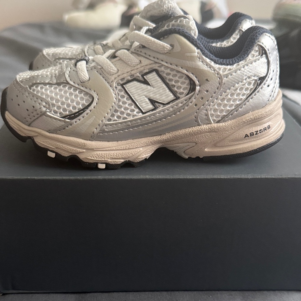 New Balance Kids' Silver and Black Sneakers